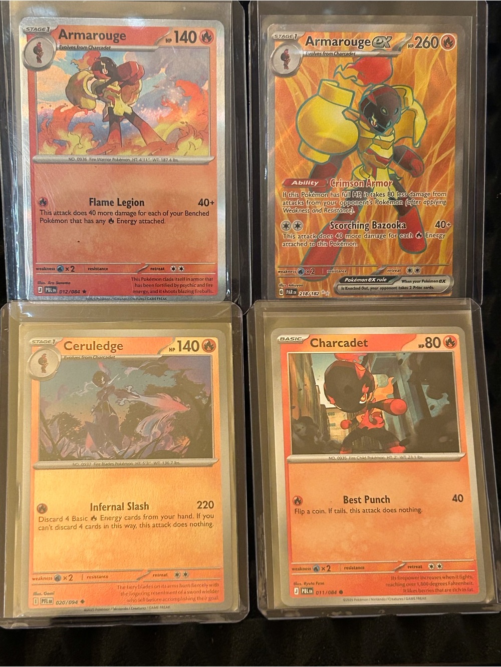 Pokémon TCG Armarouge ex Hyper Rare Full Art-Charcadet Evolution Line-plus bonus
